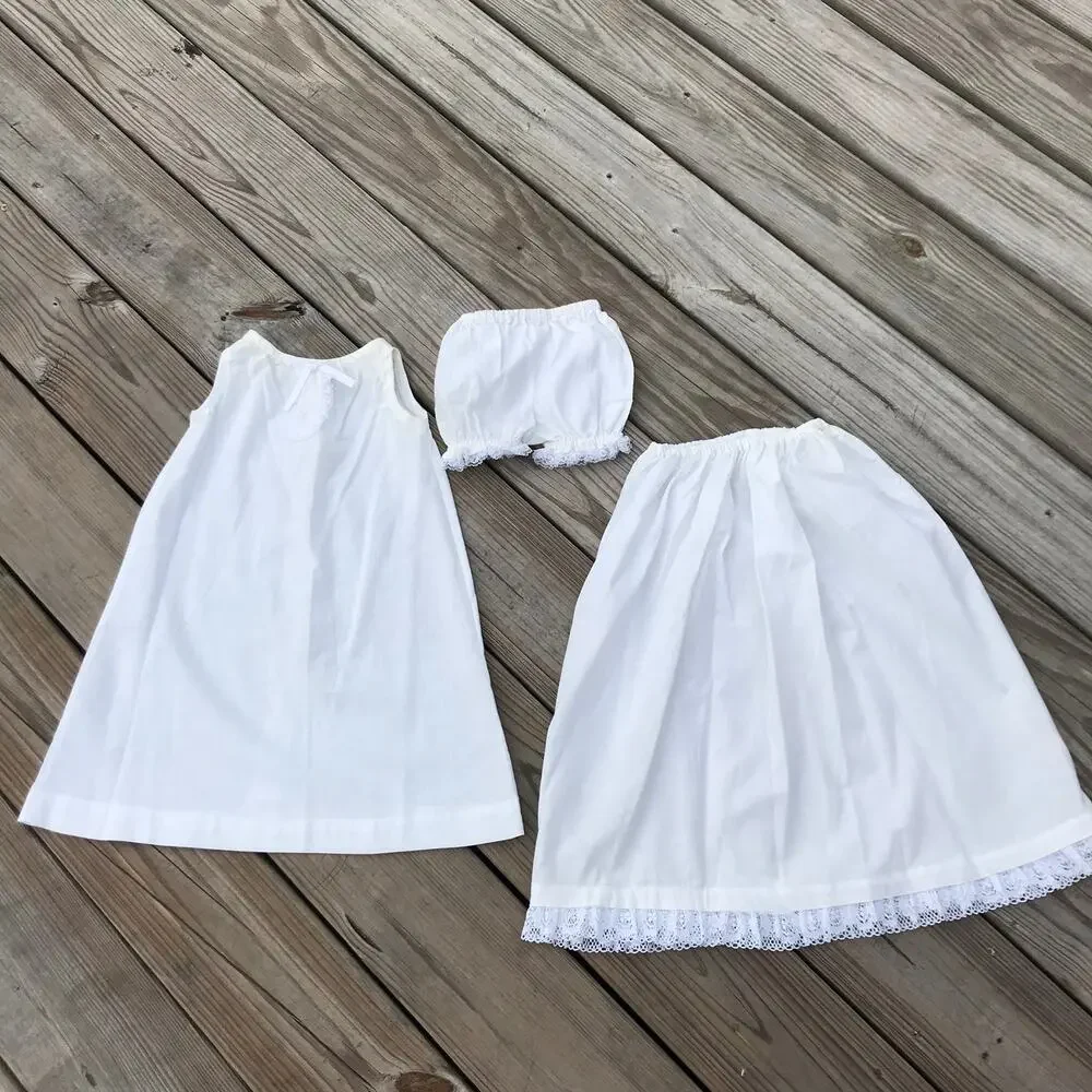 Victorian Handmade Baby Christening 3 piece gown set